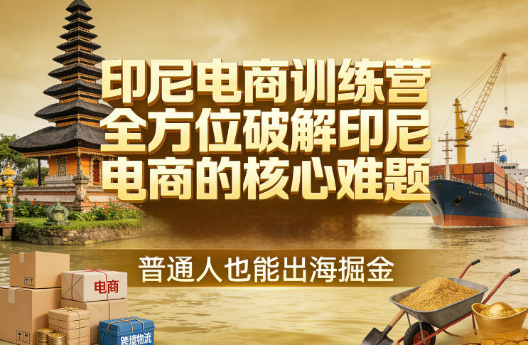 印尼电商训练营，全方位破解印尼电商的核心难题，普通人也能出海掘金-明楼资源站