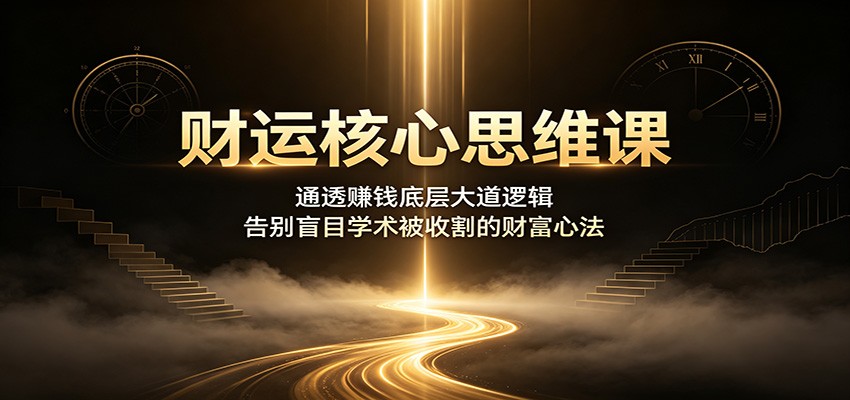 财运核心思维课：通透赚钱底层大道逻辑，告别盲目学术被收割的财富心法-明楼资源站