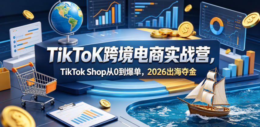 TikToK跨境电商实战营，TikTok Shop从0到爆单，2026出海夺金-明楼资源站