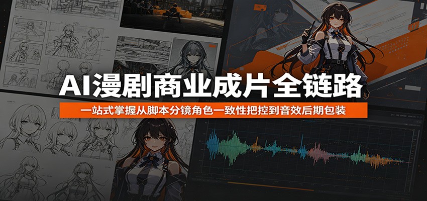 AI漫剧商业成片全链路：一站式掌握从脚本分镜角色一致性把控到音效后期包装-明楼资源站