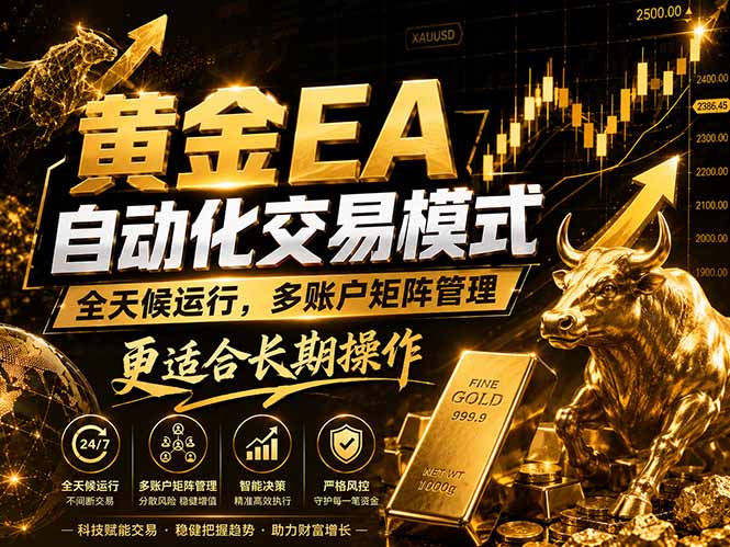 黄金EA量化：多窗口矩阵稳定运行，系统自动执行，收益空间持续放大-明楼资源站