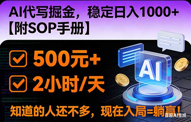 2026风口项目,AI代写掘金，稳定日入1000+，掌握核心技能【附SOP手册】-明楼资源站