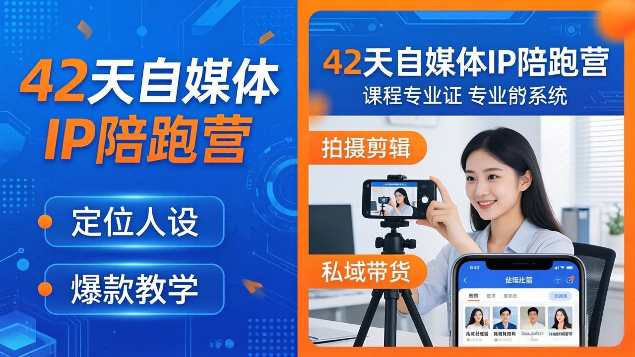 42天自媒体IP陪跑营-26年4月19更新：定位人设爆款全教学，拍摄剪辑私域带货一站式落地-明楼资源站