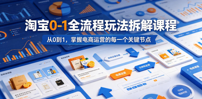 淘宝0-1全流程玩法拆解课程，从0到1，掌握电商运营的每一个关键节点-明楼资源站