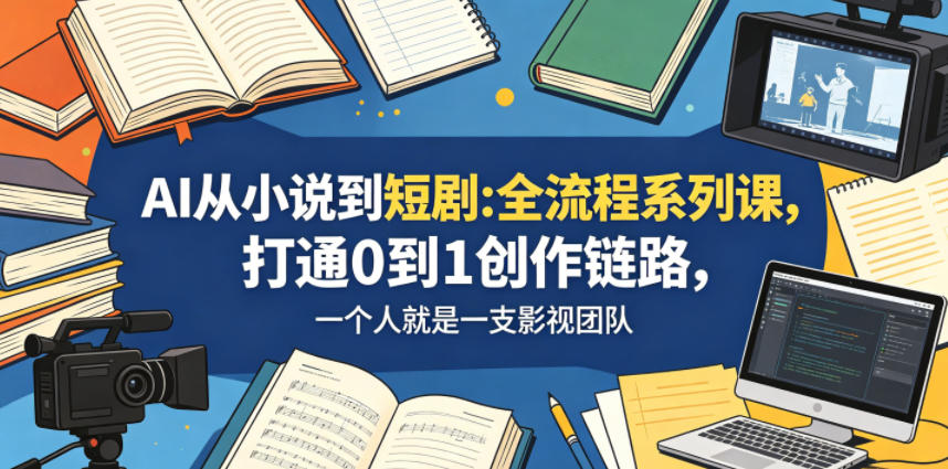 AI从小说到短剧全流程系列课，打通0到1创作链路，一个人就是一支影视团队-明楼资源站