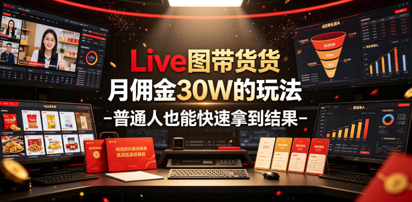 Live图带货月佣金30W的玩法-普通人也能快速拿到结果-明楼资源站