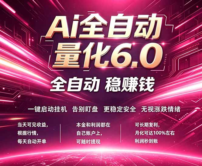 最新AI量化交易6.0，24小时自动运行，绿色稳定！日入1000+-明楼资源站