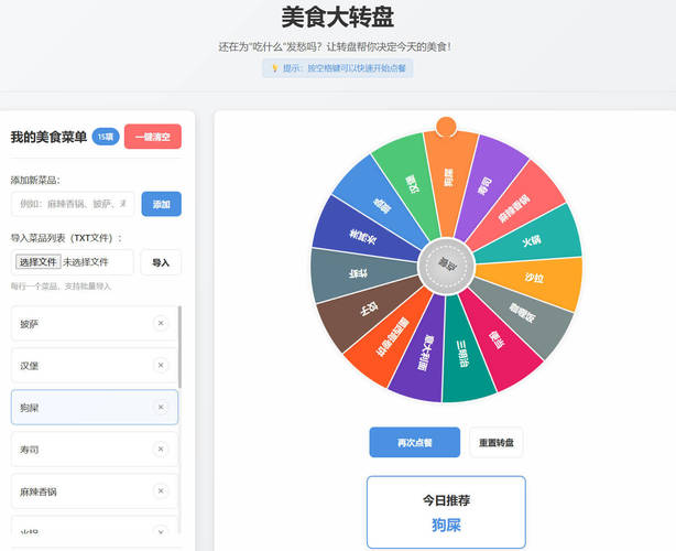 美食大转盘 点餐助手HTML源码-明楼资源站