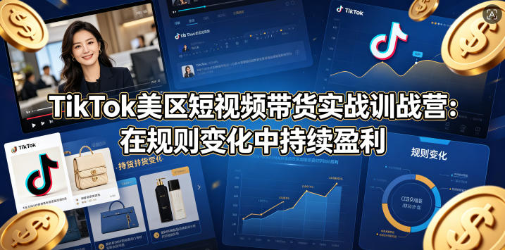 TikTok美区短视频带货实战训战营：在规则变化中持续盈利-明楼资源站