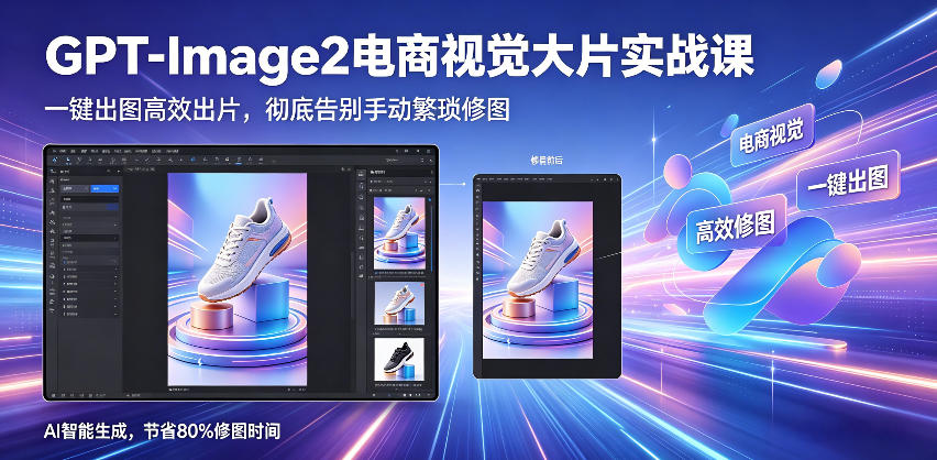GPT-Image2电商视觉大片实战课，一键出图高效出片，彻底告别手动繁琐修图-明楼资源站
