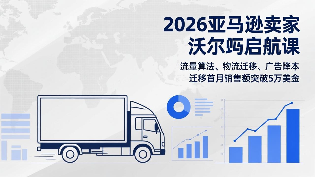 2026亚马逊卖家沃尔玛启航课，流量算法、物流迁移、广告降本，迁移首月销售额突破5万美金-明楼资源站