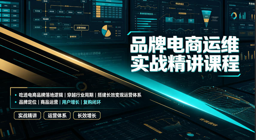 品牌电商运维实战精讲课程｜吃透电商品牌落地逻辑、穿越行业周期、搭建长效变现运营体系-明楼资源站