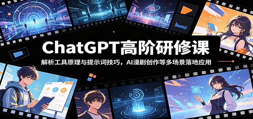 ChatGPT高阶研修课：解析工具原理与提示词技巧，AI漫剧创作等多场景落地应用-明楼资源站