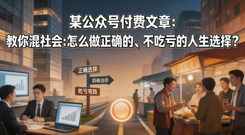某公众号付费文章：教你混社会：怎么做正确的、不吃亏的人生选择？-明楼资源站