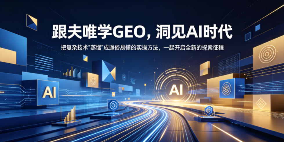 跟夫唯学GEO，洞见AI时代，把复杂技术“蒸馏”成通俗易懂的实操方法，一起开启全新的探索征程-明楼资源站