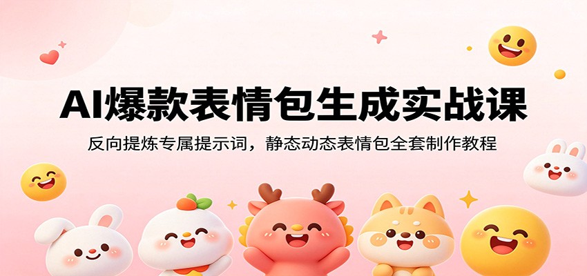 AI爆款表情包生成实战课：反向提炼专属提示词，静态动态表情包全套制作教程-明楼资源站