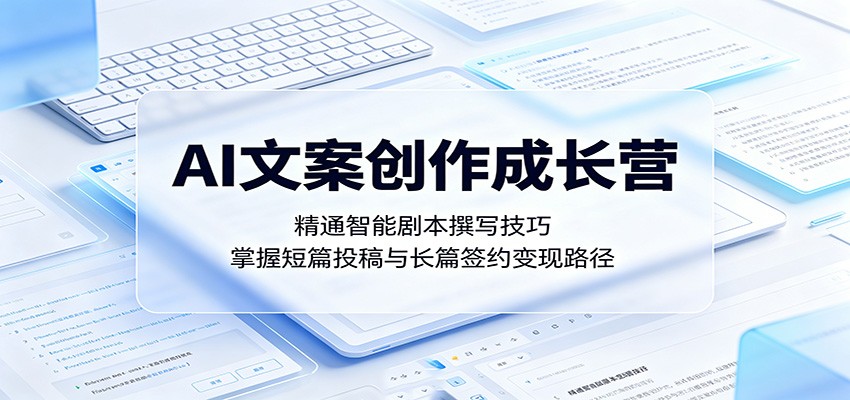AI文案创作成长营：精通智能剧本撰写技巧，掌握短篇投稿与长篇签约变现路径-明楼资源站