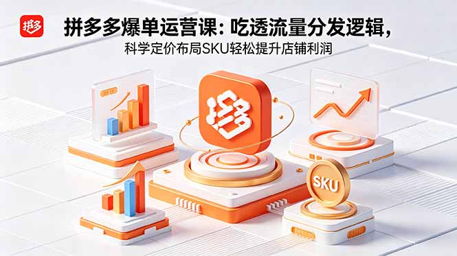 拼多多爆单运营实战课：吃透流量分发逻辑，科学定价布局SKU轻松提升店铺利润-明楼资源站