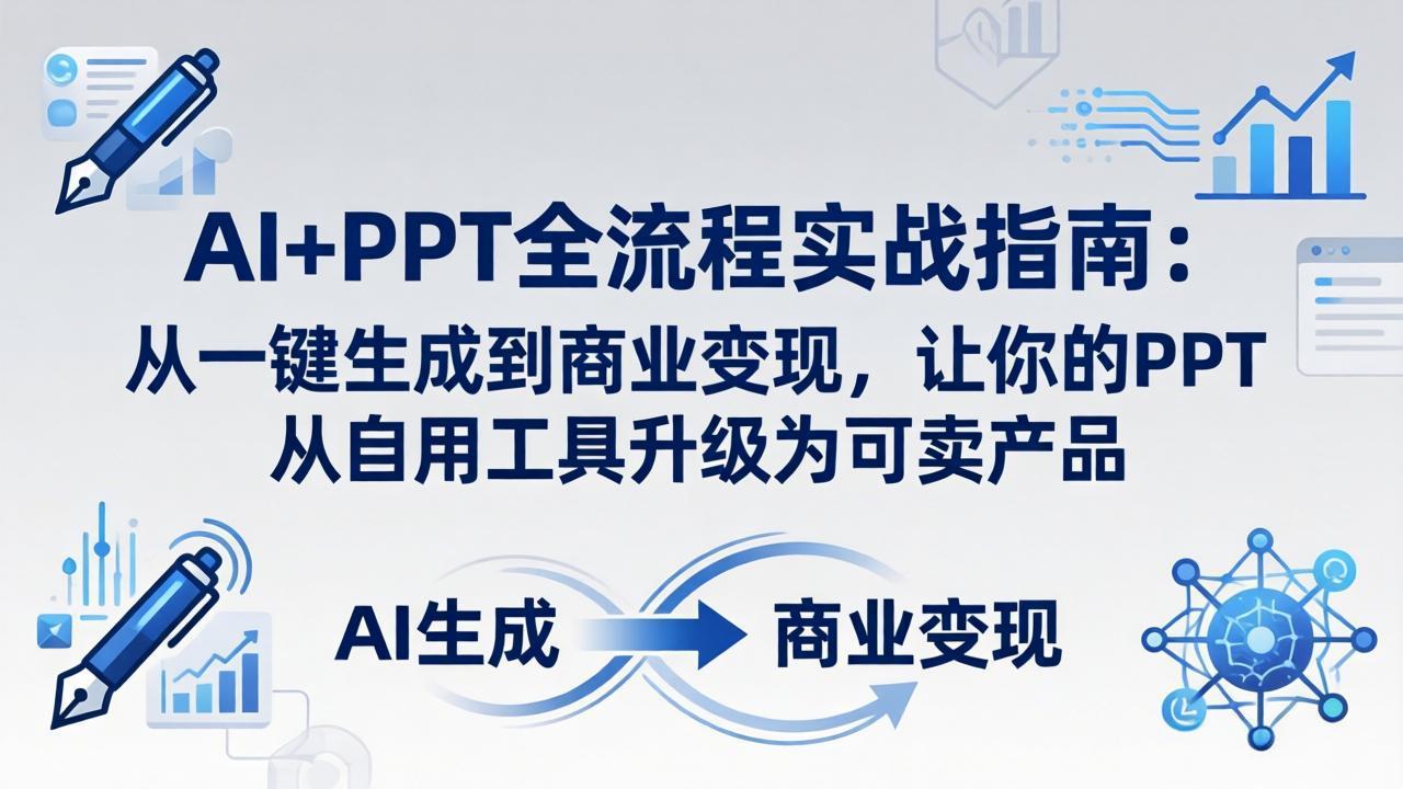 AI+PPT全流程实战指南-更新4月21：从一键生成到商业变现，让你的PPT从自用工具升级为可卖产品-明楼资源站