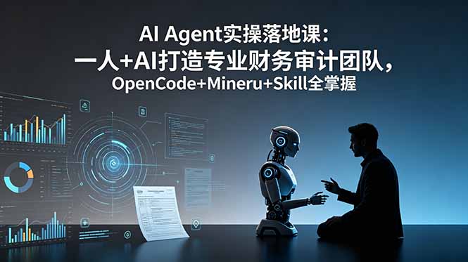 AI Agent实操落地课：一人+AI打造专业财务审计团队，OpenCode+Mineru+Skill全掌握-明楼资源站