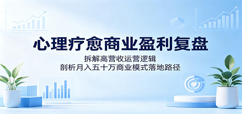 心理疗愈商业盈利复盘：拆解高营收运营逻辑，剖析月入五十万商业模式落地路径-明楼资源站