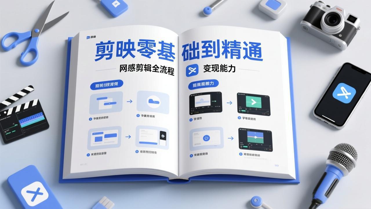 剪映零基础也能快速上手，从入门到精通掌握网感剪辑全流程，掌握能直接变现的剪辑能力-明楼资源站