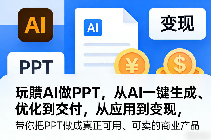 玩賺AI做PPT，从AI一键生成、优化到交付，从应用到变现，带你把PPT做成真正可用、可卖的商业产品(更新0401)-明楼资源站