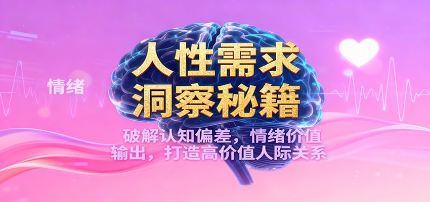 人性需求洞察秘籍，破解认知偏差，情绪价值输出，打造高价值人际关系-明楼资源站