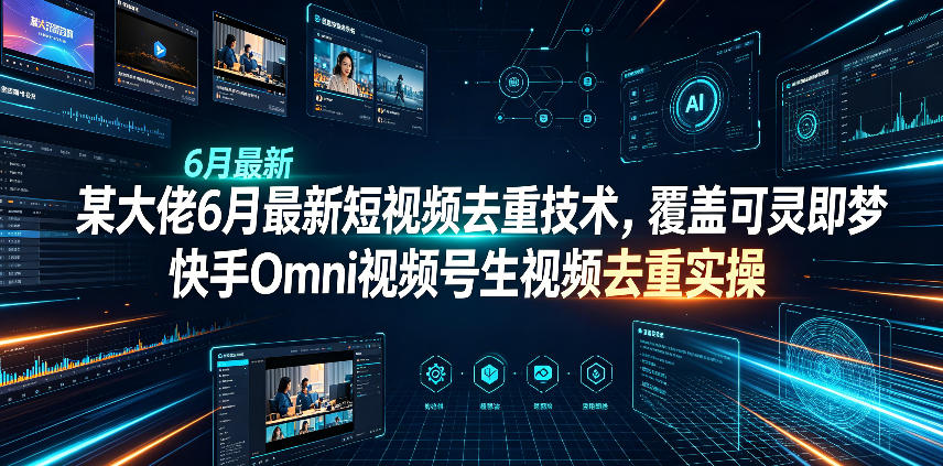 某大佬6月最新短视频去重技术，覆盖可灵即梦快手Omni视频号生视频去重实操-明楼资源站