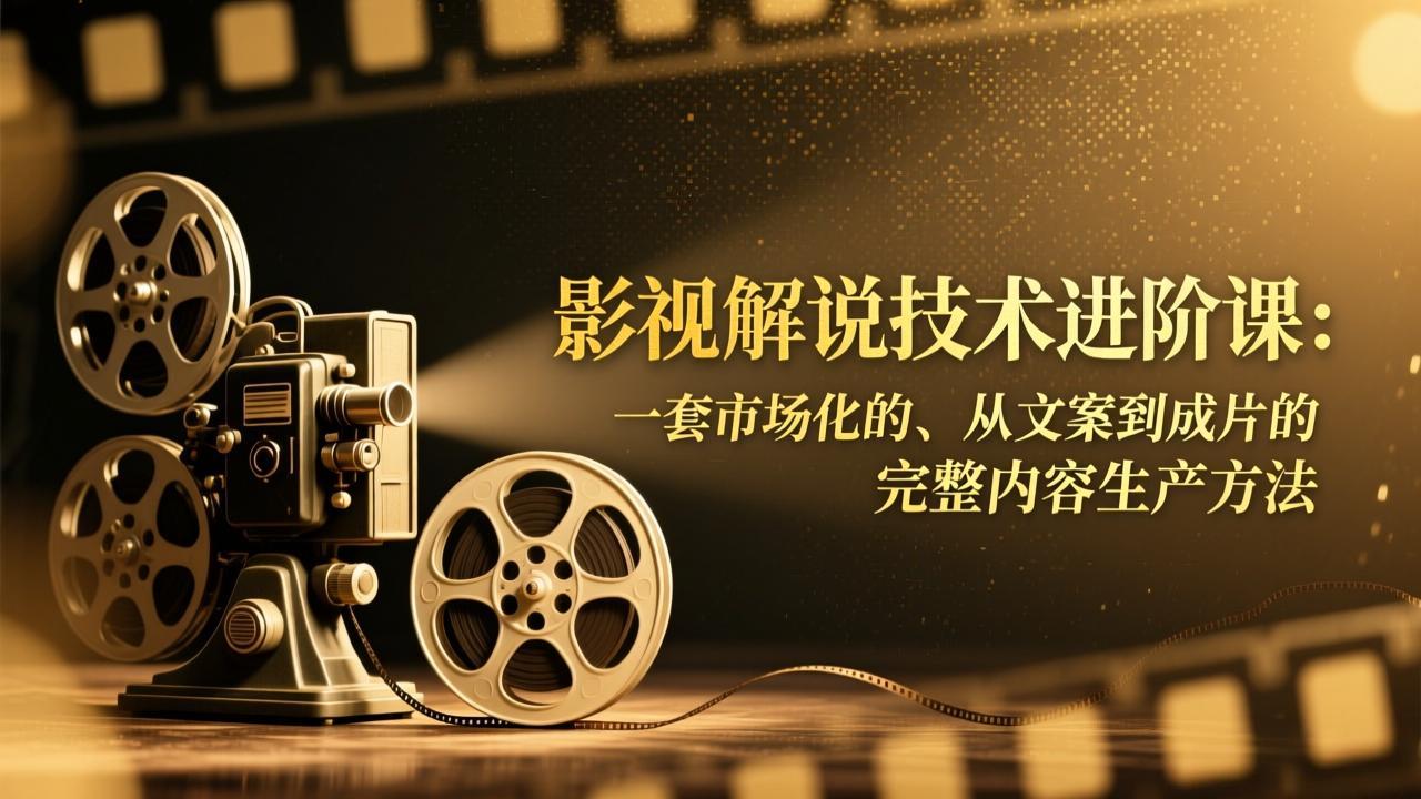 影视解说技术进阶课：一套市场化的、从文案到成片的完整内容生产方法-明楼资源站