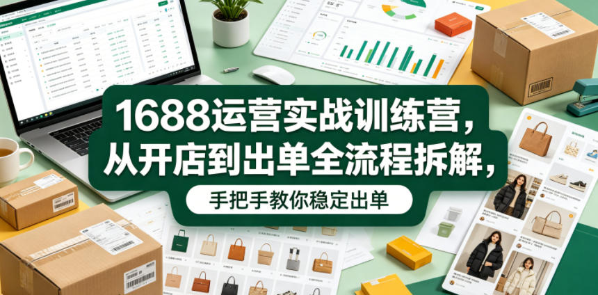 1688运营实战训练营，从开店到出单全流程拆解，手把手教你稳定出单(更新0620)-明楼资源站