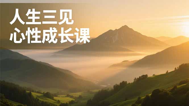 人生三见心性成长课，见天地众生自己，搞透人性安顿身心，活出清晰自我，内在富足无价-明楼资源站
