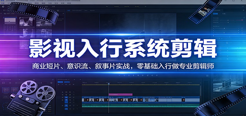 影视系统剪辑，商业短片、意识流、叙事片实战，零基础入行做专业剪辑师-明楼资源站