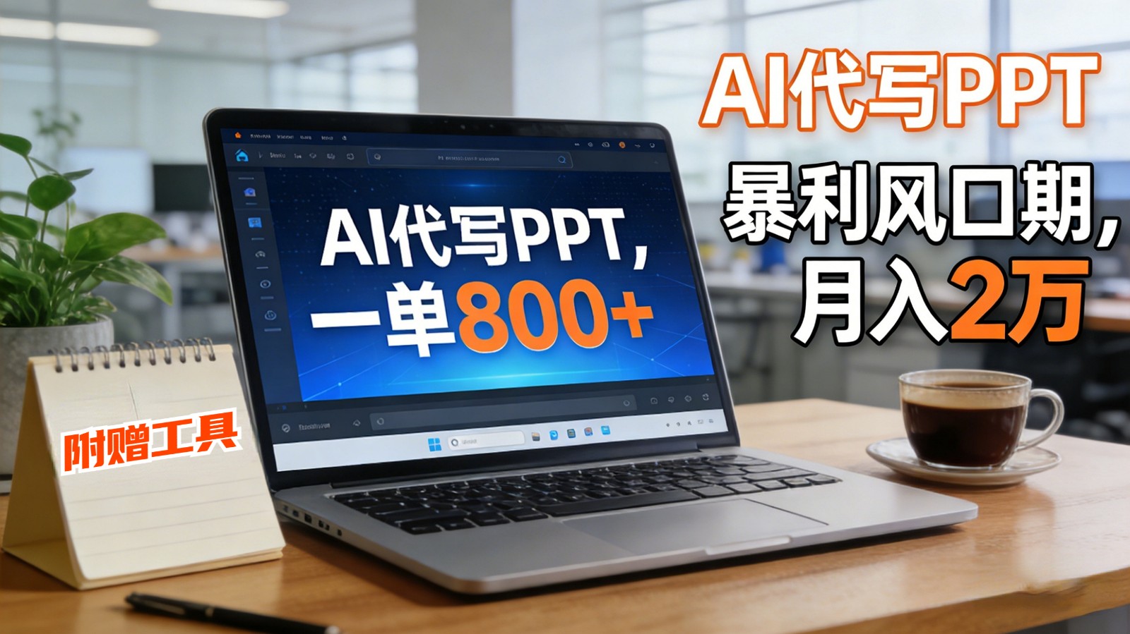 AI 代写做 PPT！一单狂赚 800+，风口期月入 2 万(工具 + 提示词直接送)-明楼资源站