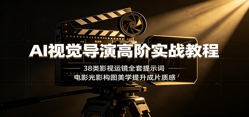 AI视觉导演高阶实战教程：38类影视运镜全套提示词，电影光影构图美学提升成片质感-明楼资源站