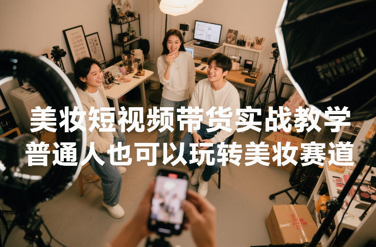 美妆短视频带货实战教学，普通人也可以玩转美妆赛道-明楼资源站
