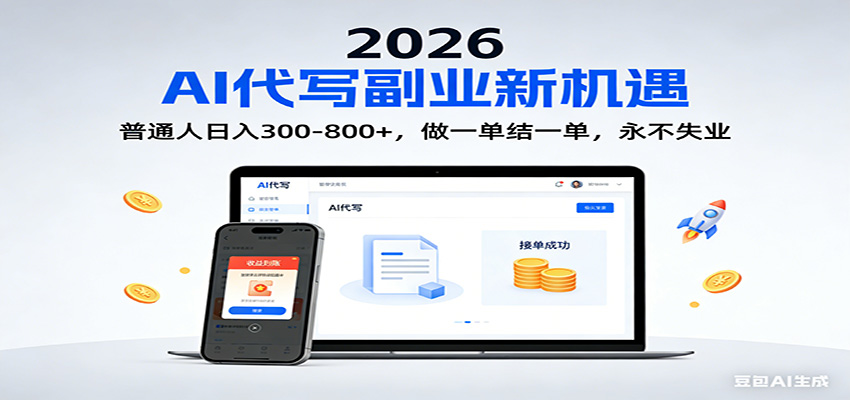 2026 副业首选！AI 代写日入 300-800，普通人0门槛，做一单结一单！-明楼资源站