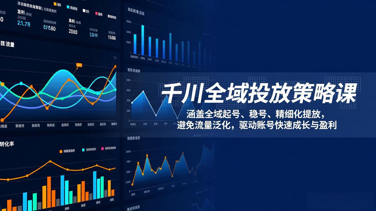 千川全域投放策略课：涵盖全域起号、稳号、精细化投放，避免流量泛化，驱动账号快速成长与盈利-明楼资源站