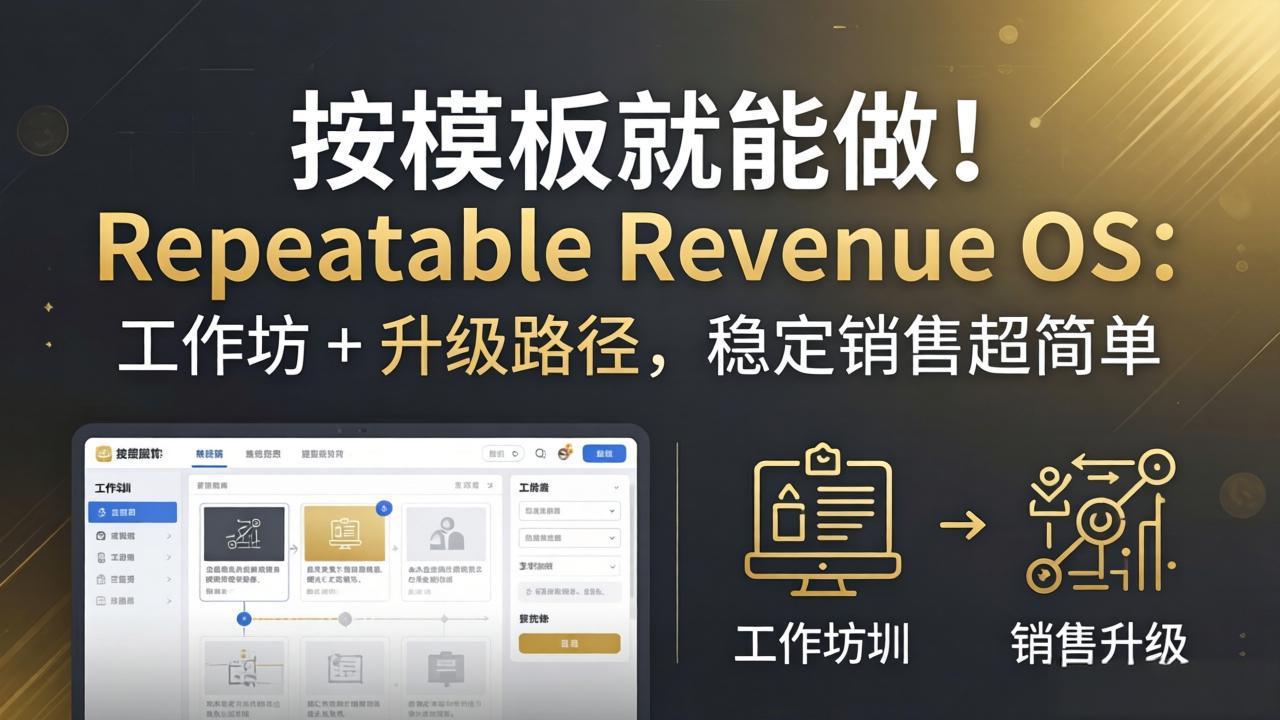 按模板就能做！Repeatable Revenue OS：工作坊 + 升级路径，稳定销售超简单-明楼资源站