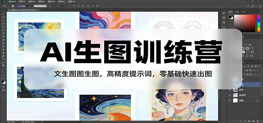 AI生图训练营：文生图图生图，高精度提示词，零基础快速出图-明楼资源站