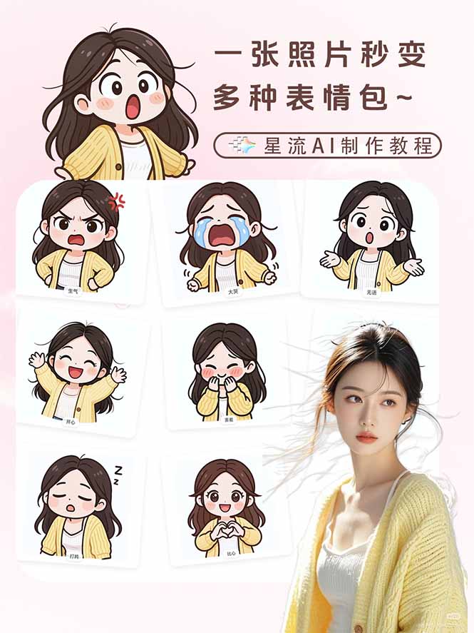 一张照片秒变N种专属表情包,三步搞定可爱搞怪治愈风,从此斗图聊天不再到处存别人图-明楼资源站