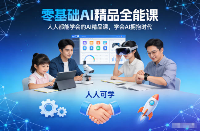 零基础AI精品全能课，人人都能学会的AI精品课，学会AI拥抱时代-明楼资源站