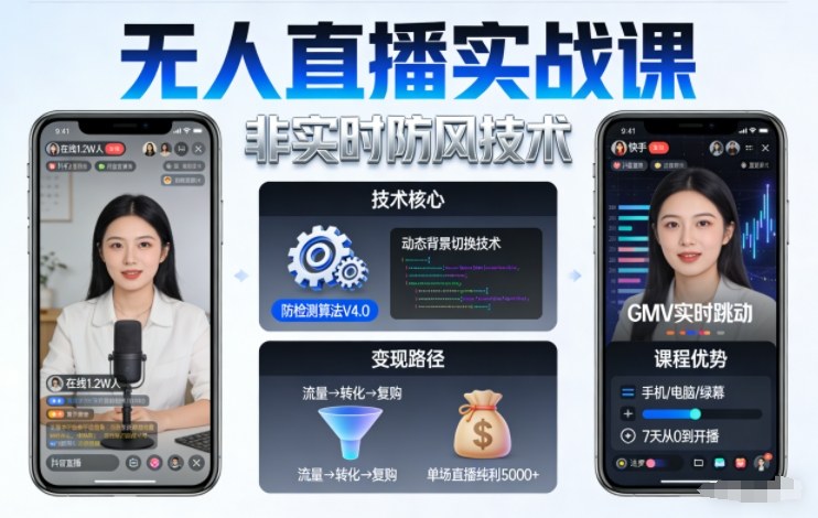 宝子哥无人直播实战课，非实时防风技术，聚焦抖音快手等平台直播带货，轻松开启直播变现之路(更新2026年5月02日)-明楼资源站