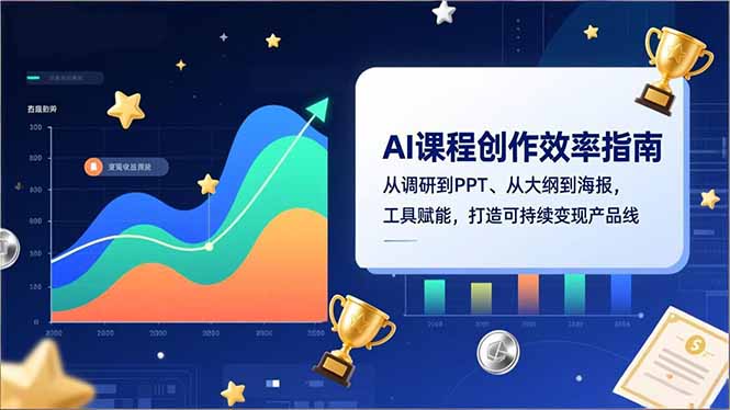 AI课程创作效率指南，从调研到PPT、从大纲到海报，工具赋能，打造可持续变现产品线-明楼资源站
