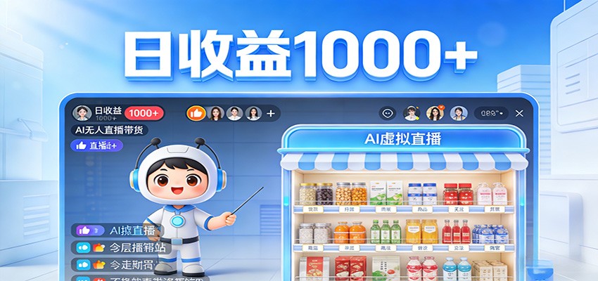不用露脸不用说话，24小时自动卖货赚钱，全天自动直播，收益看得见-明楼资源站