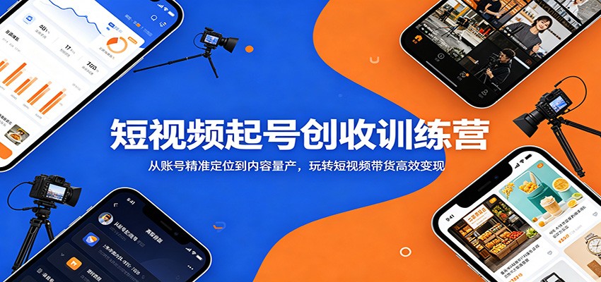 短视频起号创收训练营：从账号精准定位到内容量产，玩转短视频带货高效变现-明楼资源站
