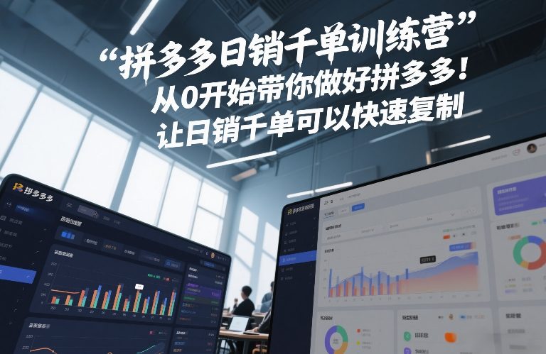 拼多多日销千单训练营，从0开始带你做好拼多多，让日销千单可以快速复制(更新26年7月)-明楼资源站