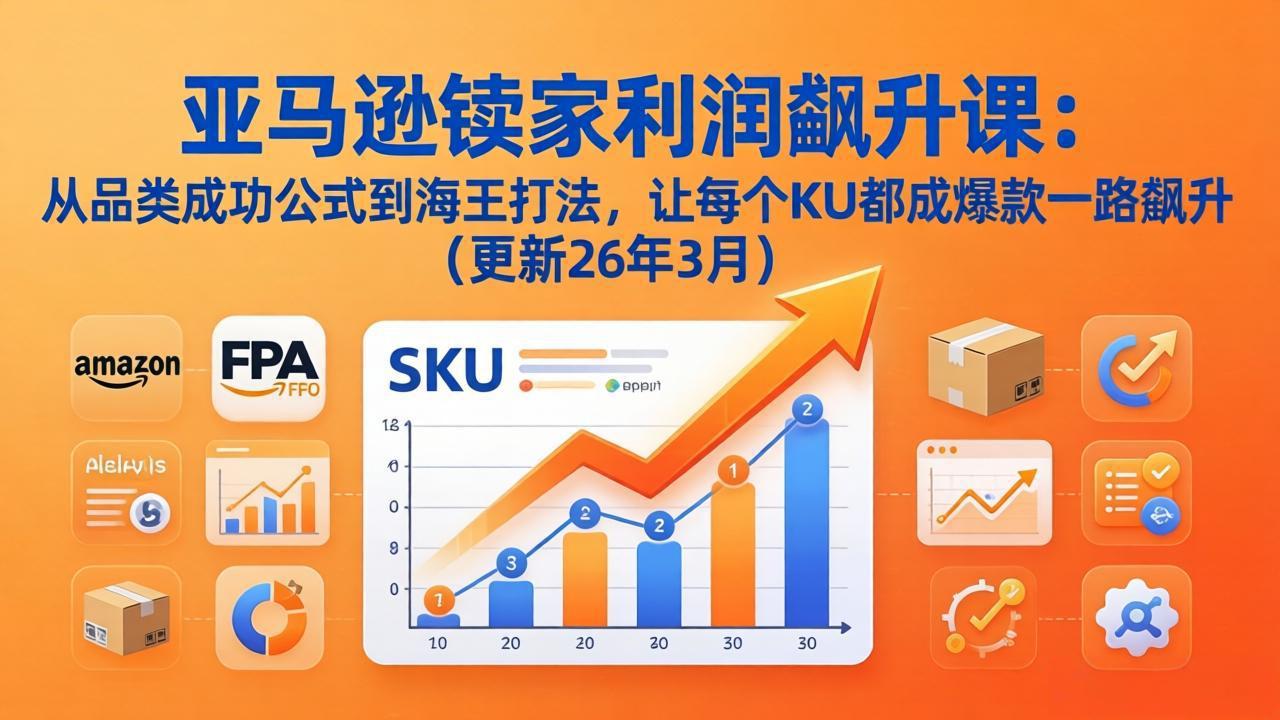 亚马逊卖家利润飙升课：从品类成功公式到海王打法，让每个SKU都成爆款一路飙升(更新26年3月-明楼资源站