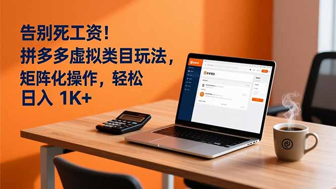 告别死工资！拼多多虚拟类目玩法，矩阵化操作，轻松日入 1K+-明楼资源站