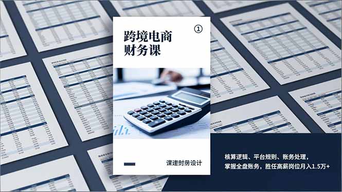 跨境电商财务课，核算逻辑、平台规则、账务处理，掌握全盘账务，胜任高薪岗位月入1.5万+-明楼资源站